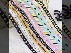 10mm Yeni Ürün Cadılar Bayramı Sahnesi Atmosferi Balkabağı Hayalet Örümcek Şekerlik Trick Maker Şerit Atmosferi