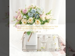 Simülasyonlu Nar Gülü Bitmiş Buket Ins Stili Ev Dekorasyonu Yapay Çiçekler Düğün Sahnesi Dekorasyonu