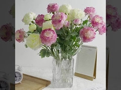 Simülasyonlu yüksek kaliteli 3 başlı, binlerce pozlu lotus çiçeği, okyanus pionyası, simülasyonlu çiçek, ev düğünü