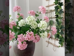 3 başlı ahşap nakışlı top simülasyon çiçek sahte çiçek ev dekorasyonu yumuşak dekorasyon düğün