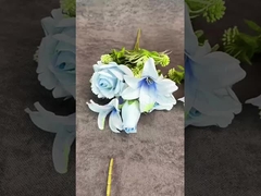 Simülasyon Çiçekler Avrupalı Gül Zambak Kombinasyon Buket Düğün Ev Dekorasyonu Dekorasyon Cross bo