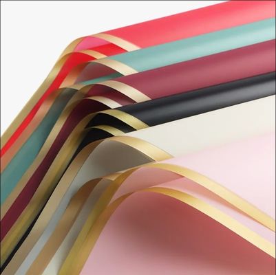 İyi bir fiyat. Altın Kenar Çiçek Sarma Kağıdı Su geçirmez Çiçek Buketi Sarma Kağıdı Kore Matt Flim çevrimiçi