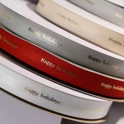 satın al Poliester Satin Grosgrain bantlar logo ile özel lüks çiçekli balmumu ipek baskısı hediye ambalajı için online manufacture
