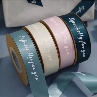 satın al Özel Baskılı Logo Saten Kurdele Rulo Sıcak Damgalama Dekoratif Hediye Dolabı için Grosgrain online manufacture
