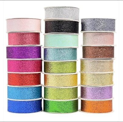 satın al Noel Polyester Parlak Yeşil Parlaklıklı Kurdele Özel Renkli Hediye Paketleme için online manufacture