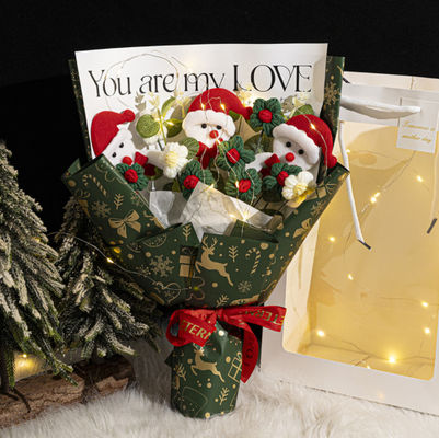 satın al 20x33cm el örgülü yün simülasyon çiçek buketi Çevrimiçi üretim