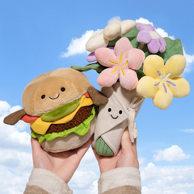 satın al Rahatlık Arkadaşlık Hamburger Plüç Oyuncak Yumuşak Tatlı 15x28cm Gıda Serisi Çiçek Çeşitlilik Buket Hediye Dolu Hayvan online manufacture