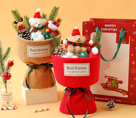 satın al Noel Plüş Ayı Çiçek Buketi - Onun için sevimli hediye, en iyi arkadaş tatil hediyesi online manufacture