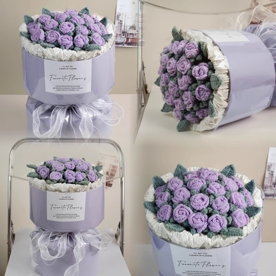 İyi bir fiyat. Bubble Roses El yapımı örgü yün çiçek buketleri Uluslararası Kadınlar Günü ve Öğretmenler Günü'nde öğretmenler ve anneler için yaratıcı çiçek buketleri çevrimiçi