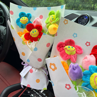 satın al 20x35cm Dopamin Yaratıcı Buket Karikatür Yapay Çiçek Buketi Kız Arkadaşı için Çok Renkli Doğum Günü Hediyesi Çevrimiçi üretim