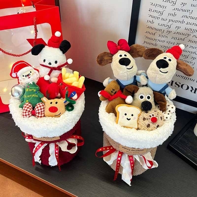 satın al 22x37cm Plüş Bebek Buketi Sevgili veya Kız Arkadaşı için Eşsiz Hediye Batı Yükseklik Beyaz Terrier online manufacture