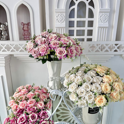 satın al Buz Kalp Köşe gül yapay çiçek düğün festivali sahnesi dekorasyonu Çevrimiçi üretim