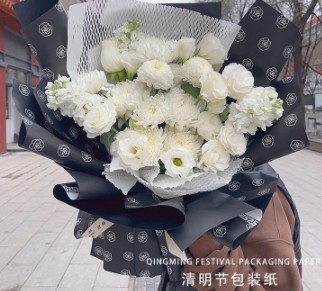 satın al Su geçirmez Camellia Çiçeği Qingming Festivali Sonsuza Dek Hatırlıyor Çiçek Paket Kağıdı online manufacture