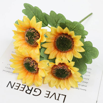 satın al Güneşböceği simülasyon çiçek kırsal tarzı güneşböceği ev otel düğün ipek çiçek dekorasyonu süslemesi açık hava buketi toptan Çevrimiçi üretim