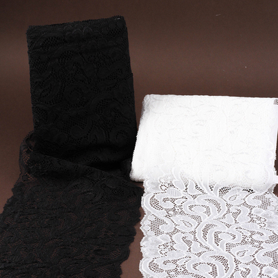 İyi bir fiyat. 17cm genişliğinde dantel kenarı, genişletilmiş aksesuar dekorasyonu, siyah beyaz geniş kumaş, DIY buket ambalajı, eşleşen çevrimiçi