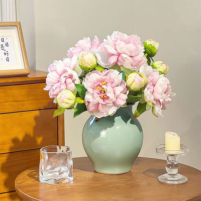 İyi bir fiyat. Yüksek kaliteli peony ve peony yapay çiçekleri, Çin tarzı oturma odası dekoratif çiçekleri, yemek masası çiçek düzenleme süslemeleri, peony yapay çiçek buketleri çevrimiçi