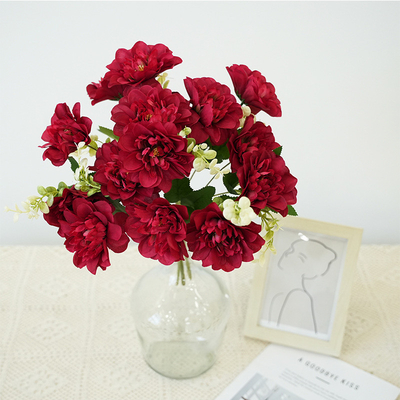 İyi bir fiyat. 5 peony ve krisantem yapay ipek çiçekleri, peony yapay çiçekler, el yapımı buketler, düğün çiçek düzenlemeleri, masa dekorasyonu çiçek süslemeleri çevrimiçi