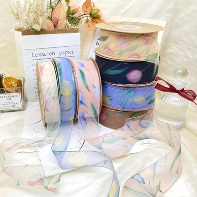 satın al Yeni Online Kore Çizgi Tulip Kar İpek Çizgi Çiçek Paketleme Saç Aksesuarları Yay Giyim Çizgi Ayakkabı Çiçekler online manufacture