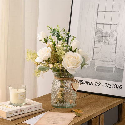 satın al Amazon kaynağı oturma odası ve ev dekorasyonu için yapay gül buketleri, yapay gül yapay çiçekler Çevrimiçi üretim