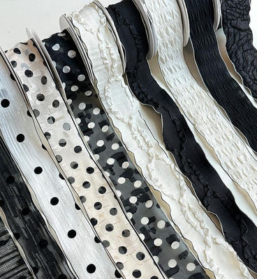 satın al Kendin Yap Dekoratif Çiçek Ambalajı 14m Siyah Beyaz Kurdele Qixi Buketi Kurdeleli Çiçekçi Çevrimiçi üretim