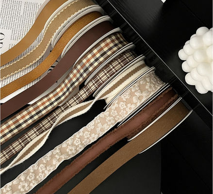 satın al İnsan Yapımı Sonbahar/Kış Maillard Serisi Kurdele Çiçek Hediye Kayışı Buketi DIY Kurdele Çiçek Aranjmanı Hediye Paketleme Bandı Kahverengi/Özel Renkler Çevrimiçi üretim