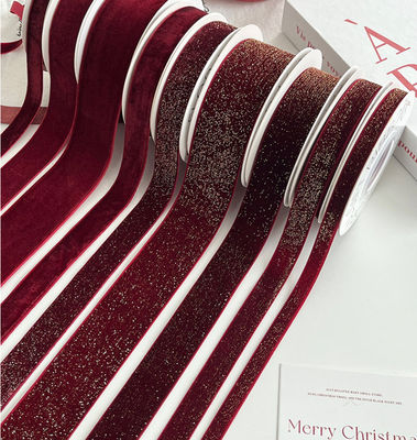 satın al El Yapımı Çiçek Sanatı Yılbaşı Hediye Paketleme ve Kendin Yap Projeleri için Yapay Kadife Kurdele Kumaş Bant Malzemesi Çevrimiçi üretim