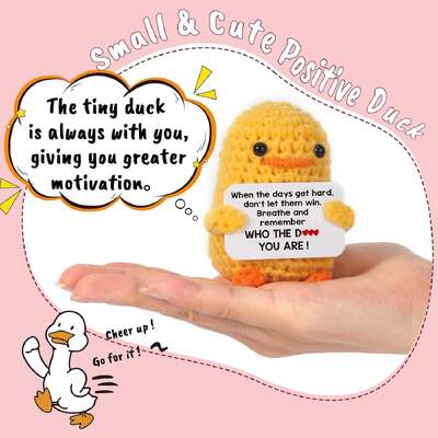 satın al El yapımı Crochet Ördek Dolu Hayvan Oyuncağı Kadınlar için İlham verici Doğum Günü Hediyesi Üniversite Mezunları Pozitif PP Pamuk Çevrimiçi üretim