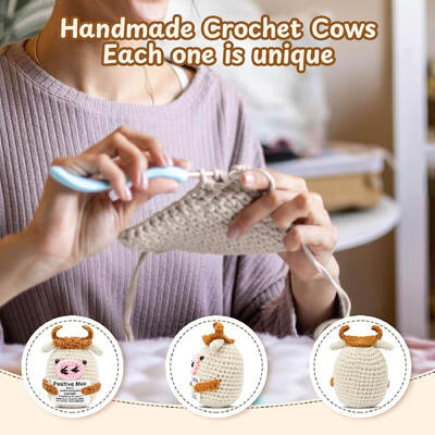 satın al Mini Pozitif Dikiş İnek El Yapımı Tatlı Kawaii Dolu Hayvan Cesaretlendirici Mesaj Komik Duygusal Destek Arkadaşı Kawaii İlhamı Çevrimiçi üretim