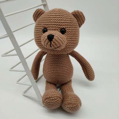 satın al Kawaii Ayısı Amigurumi Oyuncak El Yapımı Yumuşak Dikiş Dikiş Bebek Uyku Dolu Hayvan Plüş Oyuncağı PP Pamuk Doldurma Çevrimiçi üretim