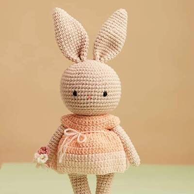 satın al Fabrika Toptan Pembe Çiçekli Kız Tricked Crochet Bebek Paskalya Tavşanı Tavşanı Plüş Dolu Hayvan Oyuncağı Polyester PP Pamuk Çevrimiçi üretim