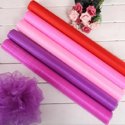 satın al Yüksek Yoğunluklu Yumuşak İpek Organze Kumaş 100cm 150cm Düğün Dekorasyon Tül Rulo online manufacture