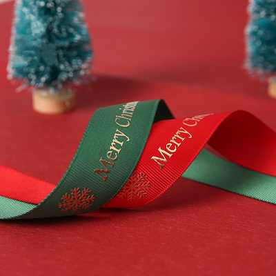 satın al Noel Ağacı Hediye Paketleme İçin Özelleştirilmiş 25mmX45Y Polyester Saten Kurdele online manufacture