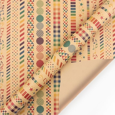 satın al Geri Dönüştürülebilir Kraft Noel Ambalaj Kağıdı Rulosu 80gsm 90 Sq Ft Ambalaj Kağıdı online manufacture