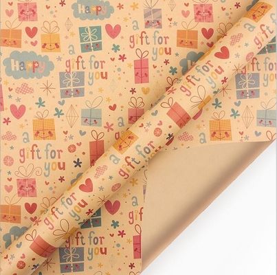 satın al Çok Fonksiyonlu Kahverengi Kraft Noel Noel Hediye Paketi Kağıt Rulo 50X70CM online manufacture