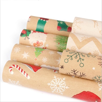 satın al 80gsm Noel Tarzı Hediye Paketi Kağıt Sayfaları 50cm * 70cm Birçok Yeni Tasarım online manufacture
