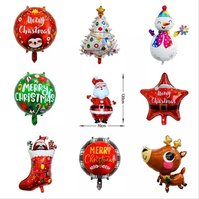 İyi bir fiyat. Toptan Mutlu Noeller Folyo Balon Noel Ağacı Şekli Kardan Adam Yıldız Dekorasyonu çevrimiçi