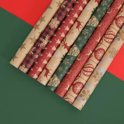 İyi bir fiyat. Noel Paket Kağıdı 50 * 70cm 80g Kraft Kağıt Hediye Kağıdı Ambalajı çevrimiçi