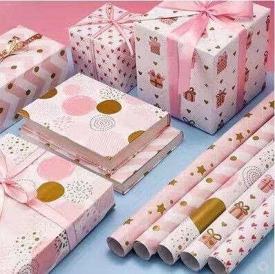 İyi bir fiyat. 80gsm Beyaz Hediye Paketleme Kağıdı Rulosu Dijital Baskılı 50cm*70cm çevrimiçi