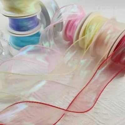 İyi bir fiyat. Gelinlik hediyesi paketleme için özel katı renkli pembe ipek organza kurdele çevrimiçi