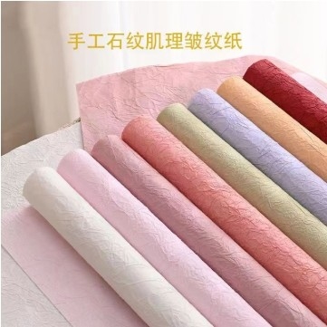 İyi bir fiyat. El yapımı taş desen çiçek sarma kağıdı doku kaplama kağıdı yapıştırılmış DIY çiçek kağıdı buket ambalajı 56 * 56cm çevrimiçi