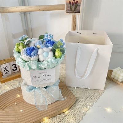İyi bir fiyat. Yünlü tavşan kulağı buketi 20x35cm el çiçek düzenlemesi Doğum günleri için ideal hayvan veya öğretmen hediyesi çevrimiçi