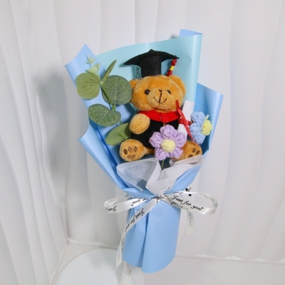 İyi bir fiyat. PhD Bear Bouquet - Mezunluk Çiçekleri Çiftler ve Öğrenciler İçin, Yaratıcı Karikatür Dikişli Hediye çevrimiçi