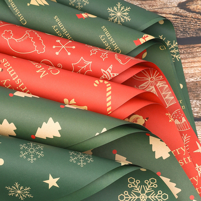 İyi bir fiyat. Noel temalı su geçirmez sarma kağıdı gül buketleri / çiçek düzenlemeleri için çevrimiçi