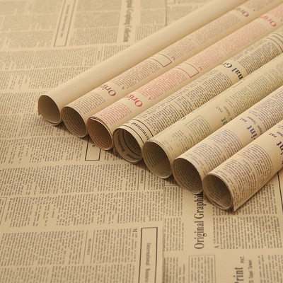 İyi bir fiyat. Çiçekler için İngilizce Gazete Sarma Kağıdı Çiçek Ambalajı Malzemesi - Vintage Kraft Kağıdı çevrimiçi