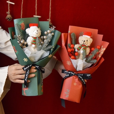 İyi bir fiyat. Noel Çiçek Buketleri El yapımı örgü yapay çiçekler Noel Ayı Bebek Çiçek Buketleri Noel Akşamı Hediyeleri Noel Baba Çiçek Buketleri çevrimiçi