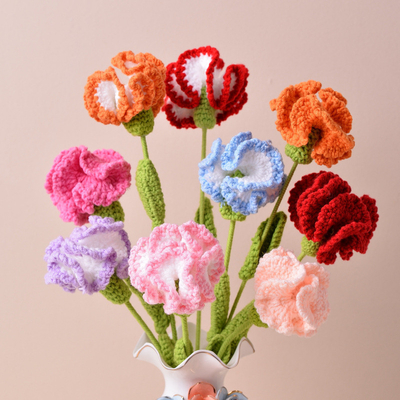 İyi bir fiyat. 10x20cm El örgülenmiş çatal narges yapay çiçekler taklit çiçekler çok renkli mükemmel anne günü hediyesi çevrimiçi