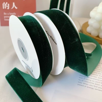 İyi bir fiyat. Mürekkep yeşil kadife tek taraflı kadife dokuma kurdele kadife ipek kurdele el yapımı DIY yay buket paketleme hediye çevrimiçi