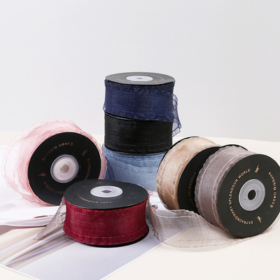İyi bir fiyat. Kore versiyonu şeffaf kurdele, kar bez, kar tekstil, ipek kurdele, renkli kurdele, kumaş şeridi, buket ambalajı, DIY hediye malzemesi çevrimiçi