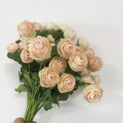 İyi bir fiyat. Çıkar yapay piyonlar Şeftali Ranunculus İpek piyon çiçekleri Buket çevrimiçi