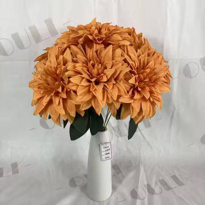 İyi bir fiyat. Toptan yapay düğün süsü ipek 7 başlık Dahlia buketleri çiçek çevrimiçi